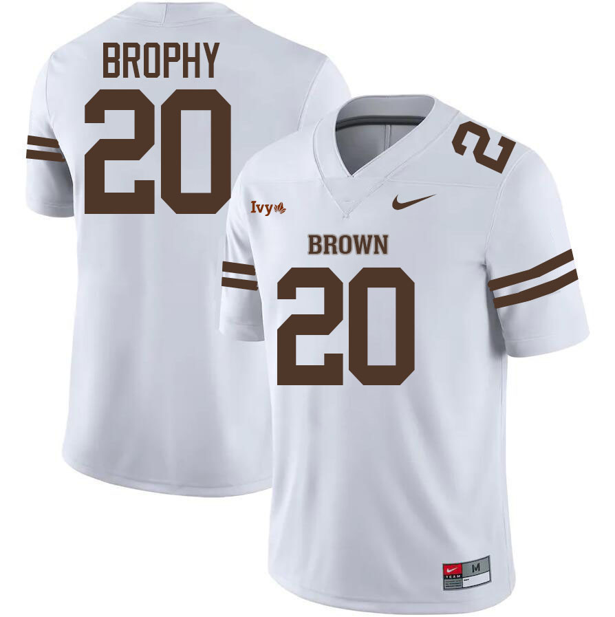 Brown Bears #20 Miles Brophy College Football Jerseys,Uniforms Stitched-Brown